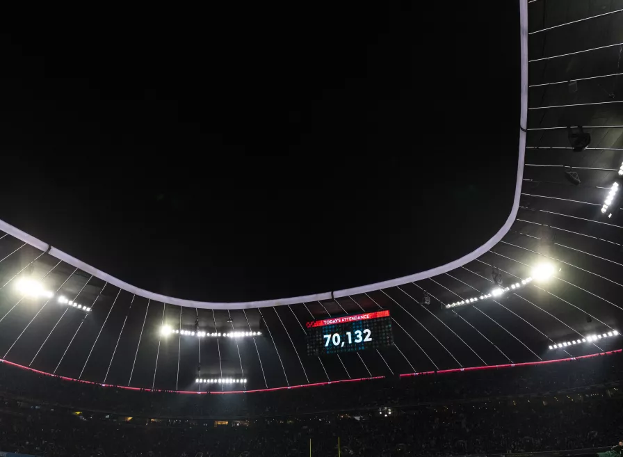 Der Blick auf die Anzeigetafel in der Allianz Arena