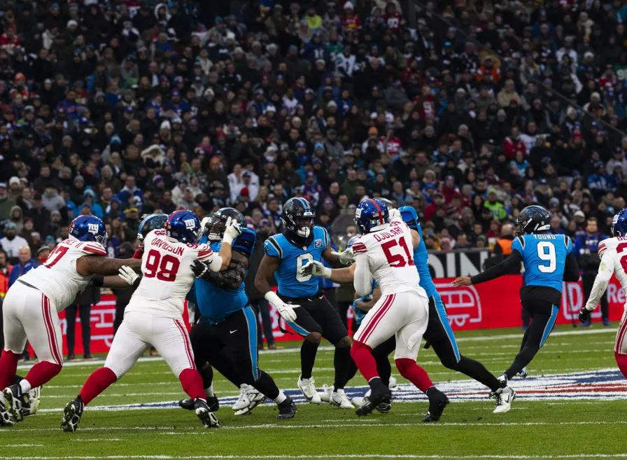 Die New York Giants und Carolina Panthers beim NFL Munich Game 2024 in der Allianz Arena